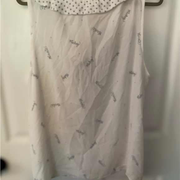 Disney Lauren Conrad Collab Mickey Minnie signature Cream Blouse Top - Picture 2 of 7